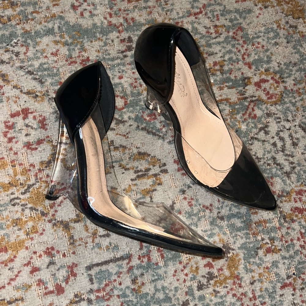 Comfortable Closed-Toe Clear Wedge Heels